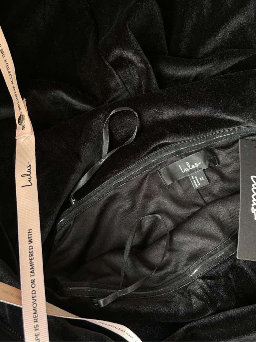 Lulu's Black Strapless Velvet Evening Gown - Picture 11 of 11